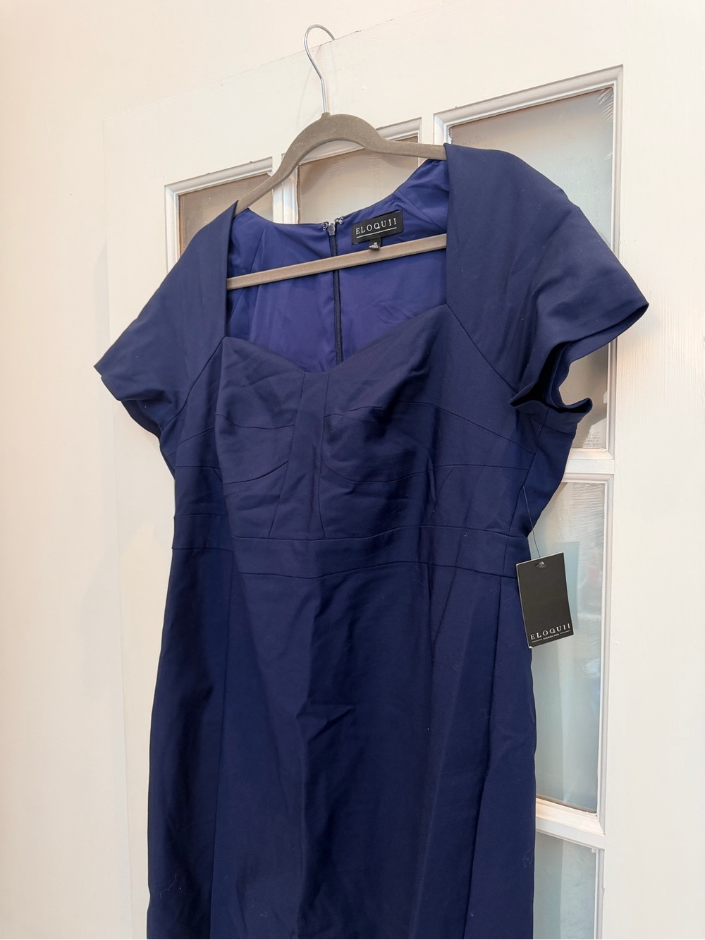 Eloquii Classic Chic Timeless Stretch Fitted Navy Sheath Dress Plus Size 18 NWT - Picture 2 of 10